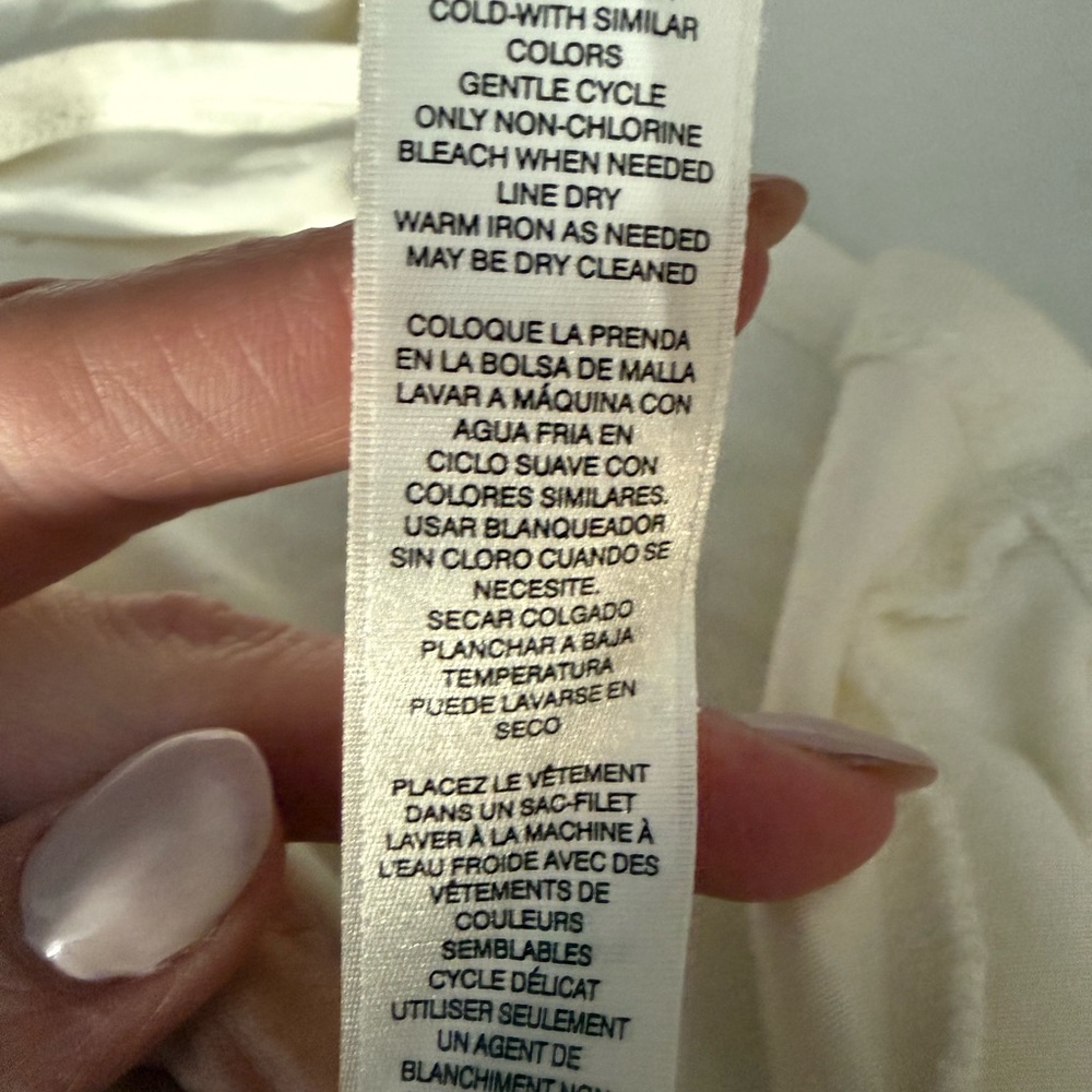 WHBM Cream Sleeveless Drape Neck Sheer Overlay Mini Womens Dress M - Picture 5 of 5